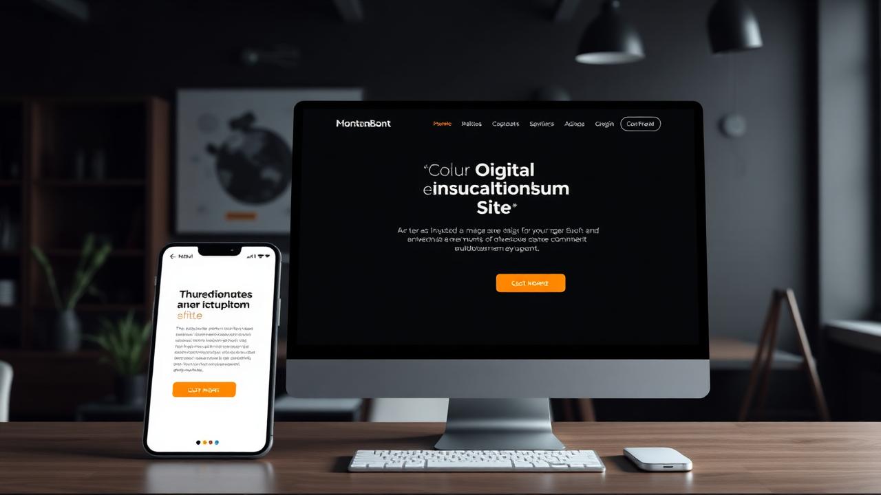 Designer reviewing a high-converting landing page layout on desktop and mobile